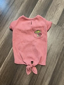 Dog Or Cat Clothes Kitty Puppy Shirt Embroidered Mushrooms Pink Hippie Sz M Boho - Picture 1 of 7