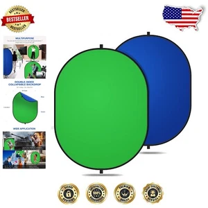 Durable 2-in-1 Green and Blue Screen Photography Backdrop - Compact & Foldable - Picture 1 of 9