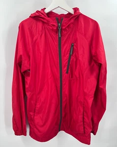 Columbia Sportswear Hooded Windbreaker Jacket Full Zip Red Youth 18/20 - Picture 1 of 5