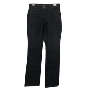 Bisou Bisou NWT Womens Size 4 Blue Dark Wash Low-Rise Straight Leg Denim Jeans - Picture 1 of 2