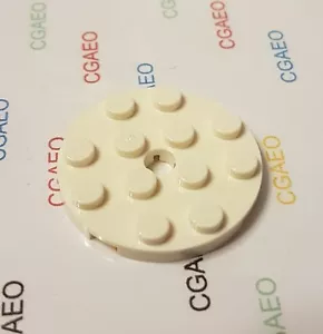 1 x Lego 60474 Plate, Round 4 x 4 with Hole White - Imagen 1 de 1