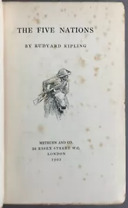 First Edition Rudyard Kipling The Five Nations Methuen and Co. 1903 - Foto 1 di 12
