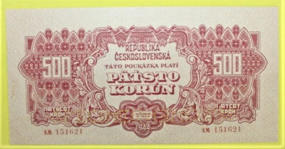 S9 - Czechoslovakia 500 Korun 1944 Uncirculated Banknote P. 49 *** SPECIMEN - Image 1 of 2