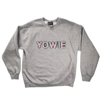 YOWIE Crew Neck Sweatshirt Size Large Gray Pullover Long Sleeve 100% Cotton - Image 1 of 4