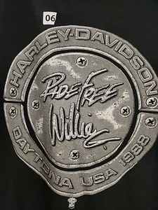 De colección. Harley-Davidson Ride Free Willie de una sola puntada para hombre TALLA XL. - Imagen 1 de 5