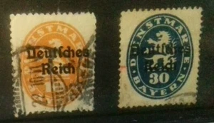 Bayern 1920 - Overprint Deutsches Reich Officials 10 & 70 Pf SG#0275 & O278 - Picture 1 of 1
