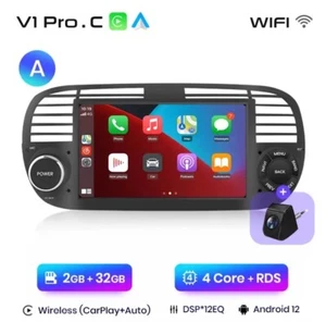 Autoradio Amdroid Fiat 500 2007-2015 2G+32GB CarPlay-AndroidAuto + Retrocamera. - Foto 1 di 11