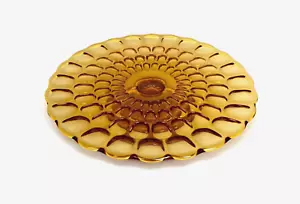 Vintage Fenton Amber Colonial Thumbprint Glass Pedestal Cake Plate, 10-1/2" Wide - Picture 1 of 10