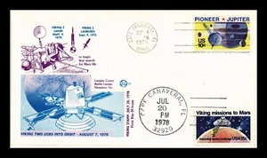 DR JIM STAMPS US COVER VIKING SPACE MISSIONS TO MARS FDC COMBO DUAL CANCEL - Picture 1 of 2
