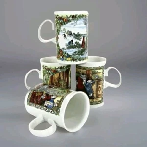 Juego De Colección De 4 Tazas De Animación De Navidad Dunoon Diferentes Escenas Hechas en Escocia Usadas en Excelente Condición - Imagen 1 de 23