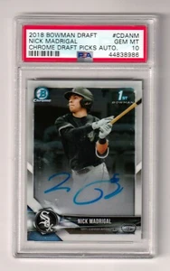 NICK MADRIGAL - 2018 BOWMAN CHROME DRAFT PICKS -- AUTO -- PSA GEM MINT 10 - Picture 1 of 1