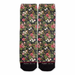 Function Blue Floral Pattern Sublimated Crew Socks Flowers Hipster Fashion Odd - Picture 1 of 4