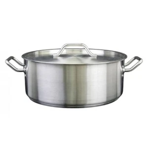Heavy Duty Stainless Steel Shallow Casserole Skillet Saute Pan with Lid Pot - Picture 1 of 7