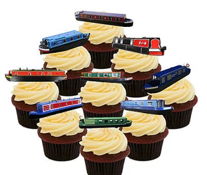 Narrowboat Party - 36 Edible Cup Cake Toppers, Fairy Decorations Birthday Canal - Picture 1 of 4