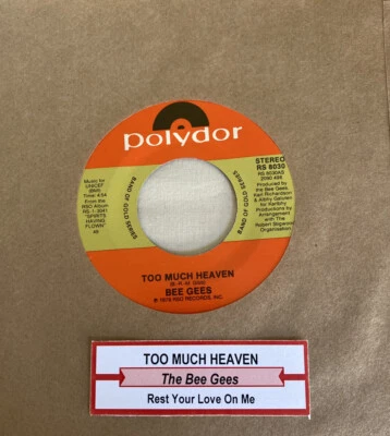 Bee Gees 45 Too Much Heaven / Rest Your Love on Me NEW REISSUE unplayed vinyl - Image 1 of 3