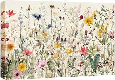 Wall26 Wildflowers Canvas Print Floral Botanical Wilderness Boho Wall Art - Изображение 1 из 4