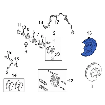 For Toyota Tacoma 1998-2004 Toyota 4770435091 Front Left Brake Dust Shield Foto 1 de 3