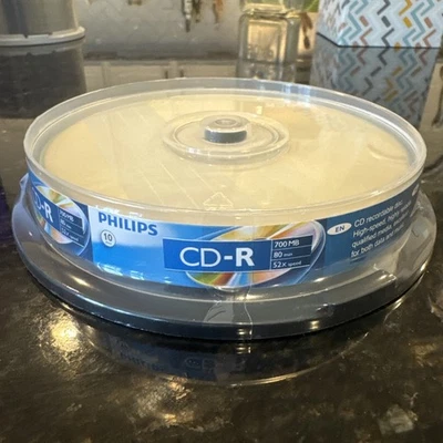 New Sealed Philips CD-R 10 Discs 700mb 52x 80 min multispeed - Image 1 of 4