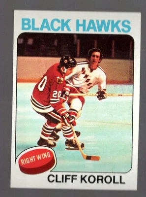 1975-76 Topps Cliff Koroll Chicago Blackhawks #139 Near Mint or Better - Image 1 of 2