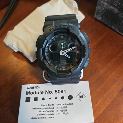 Casio G-Shock Men's Black Military Water & Shock Resistant Watch – GA100MB-1A - Image 1 of 4