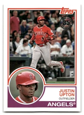Justin Upton 2018 Topps Baseball #83-55 Los Angeles Angels 1983 Topps Baseball - Image 1 of 2