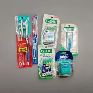 GUM & Oral-B Dental Hygiene Lot – 6 Sealed Items – Soft Picks, Floss, Toothbrush - Picture 1 of 7