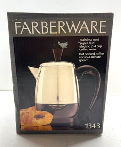 Vintage Farberware SuperFast Percolator Model 134B 2-4 Cup New Sealed Box - Picture 1 of 3
