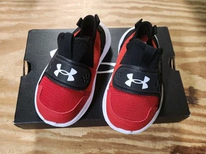 Under Armour Toddler Boy's UA BINF Runplay Red/White/Black Sneakers-Size 6K NWB - Picture 1 of 3
