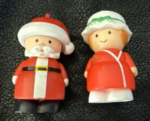 Fisher Price Vintage 1990's Chunky Little People Figures Santa And Mrs. Clause - Picture 1 of 10