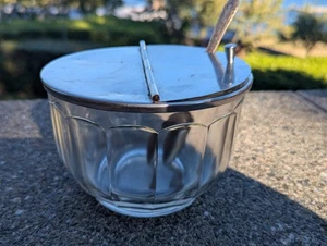 Vtg Diner Style Hinged Flip Top Covered Sugar Bowl BLOOMFIELD Chicago USA Rare - Picture 1 of 6