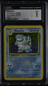 Pokémon Base Set Blastoise Holo Rare #2, Wizards Of The Coast, CGC 1!!! (Pop 12) - Picture 1 of 2