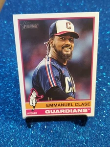2025 Topps Heritage Baseball #120 Emmanuel Clase Cleveland Guardians - Bild 1 von 2