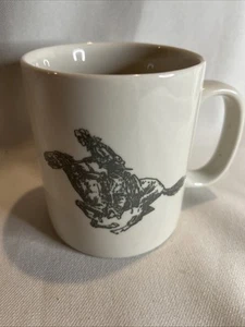 Marlboro Mann Cowboy Reiten Pferd weiß silber Keramik Kaffeebecher Teetasse - Bild 1 von 12