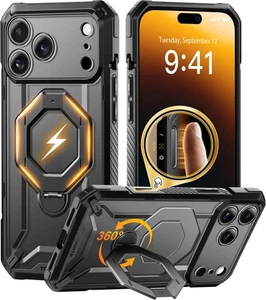 per iPhone 17 Pro Max Custodia con Supporto Magnetico Spin 360°, [Compatibile con Ma... - Foto 1 di 9