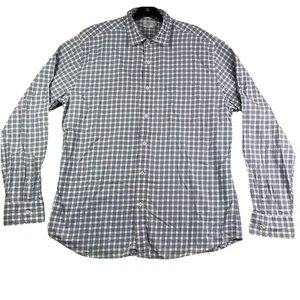 Faherty Shirt Men’s XL Long Sleeve Plaid Blue Pink  Pocket Cotton Light Weight - Picture 1 of 11