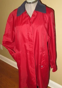 TOMMY HILFIGER Regenjacke TRENCHCOAT ROT/MARINEBLAU MIT KNÖPFEN Damen L - Bild 1 von 7