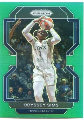 2022 Panini Prizm WNBA ODYSSEY SIMS #102 GREEN PRIZM LYNX - Image 1 of 2