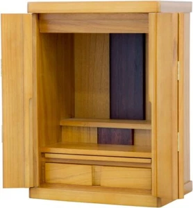 Buddhistischer Hausaltär japanischer Mini Butsudan Paulownia Holz hellbraun Denkmal - Bild 1 von 7