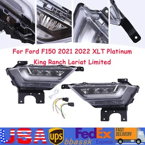 Pair For 2021 2022 Ford F-150 Fog Lights w/ Turn Signals Daytime Running Lights - Bild 1 von 24