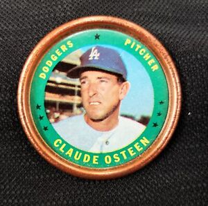 1971 Topps Coin Pin Claude Osteen #45 Los Angeles Dodgers NM