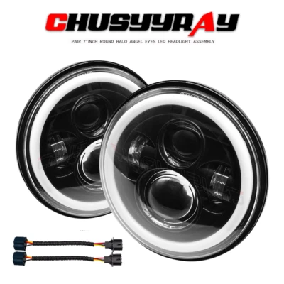 2x For Suzuki Samurai SJ410 7 inch LED Round Headlights Pair DRL Hi/Lo Beam - Image 1 of 4