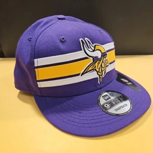 New Era 9Fifty Men's NFL Minnesota Vikings Snapback Hat OSFM Purple Strike NWT - Picture 1 of 12