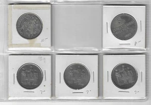 SWITZERLAND 5 FRANC COMMEMS - 5 COINS NON SILVER - 1982, 1990, 1974 (3)  - Picture 1 of 2
