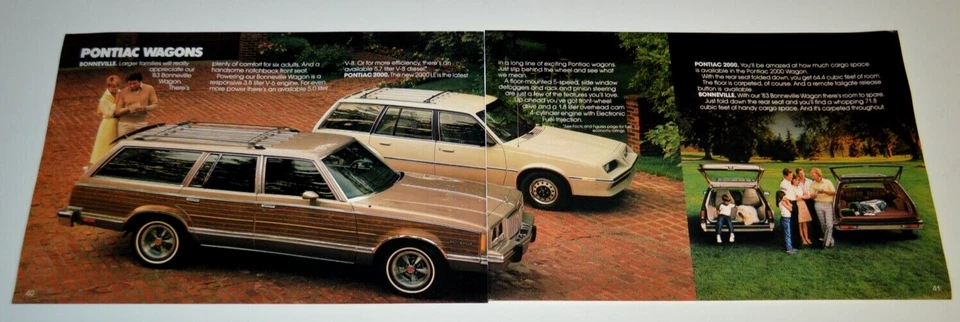 Pontiac Bonneville 1983/vagón 2000 anuncio original distribuidor anuncio impreso 83 Foto 1 de 1