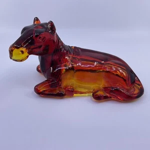 LE Smith Glass Amberina Laying Down House Figurine - Picture 1 of 6