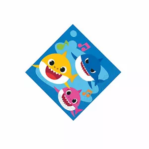 Baby Shark Beverage Napkins, Birthday, Party Supplies, 16 Pieces - Picture 1 of 1