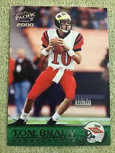 2000 Pacific TOM BRADY #403 Rookie RC Draft Picks #824/999 Patriots Buccaneers - Foto 1 di 5
