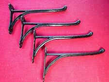 Vintage Four (4) Matching 9 ½ Inch Long Cast Iron Harness Hooks Farm Barn Tools
