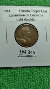 1941 Lincoln Wheat Cent ERROR Lamination on Obverse - Picture 1 of 5