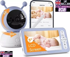 Boifun 5'' Video Baby Monitor with Camera HD Screen Rechargeable Battery (E546) - Picture 1 of 15